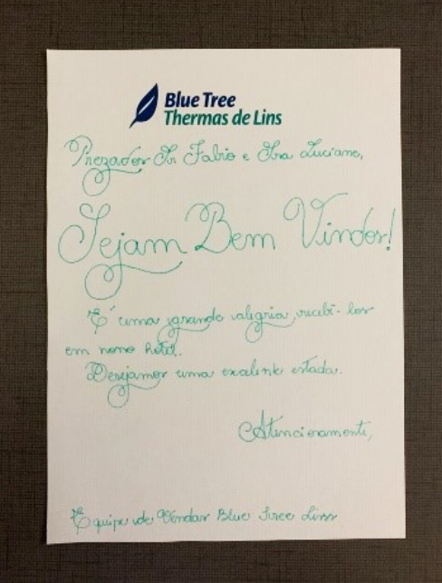 Carta atendimento blue tree thermas Lins